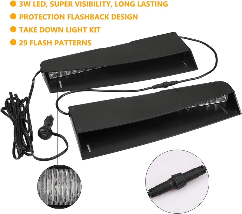 ASPL 2-15 LED Visor Light Bar with 29 Flash Patterns - Image 4