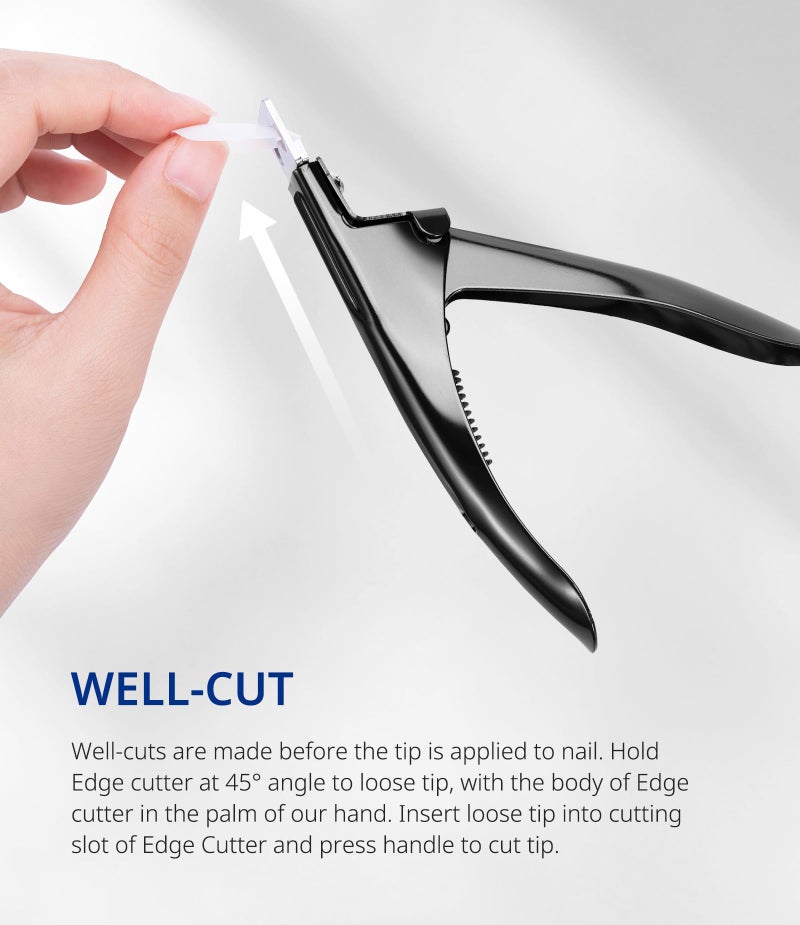 AIRSEE Professional Adjustable Stainless Steel Acrylic Nail Clippers False Nail Cutters for Artificial Acrylic Nails Fake Nail Tips, Rustproof Manicure Pedicure Tool for Salon Home Nail Art - Black - Image 3