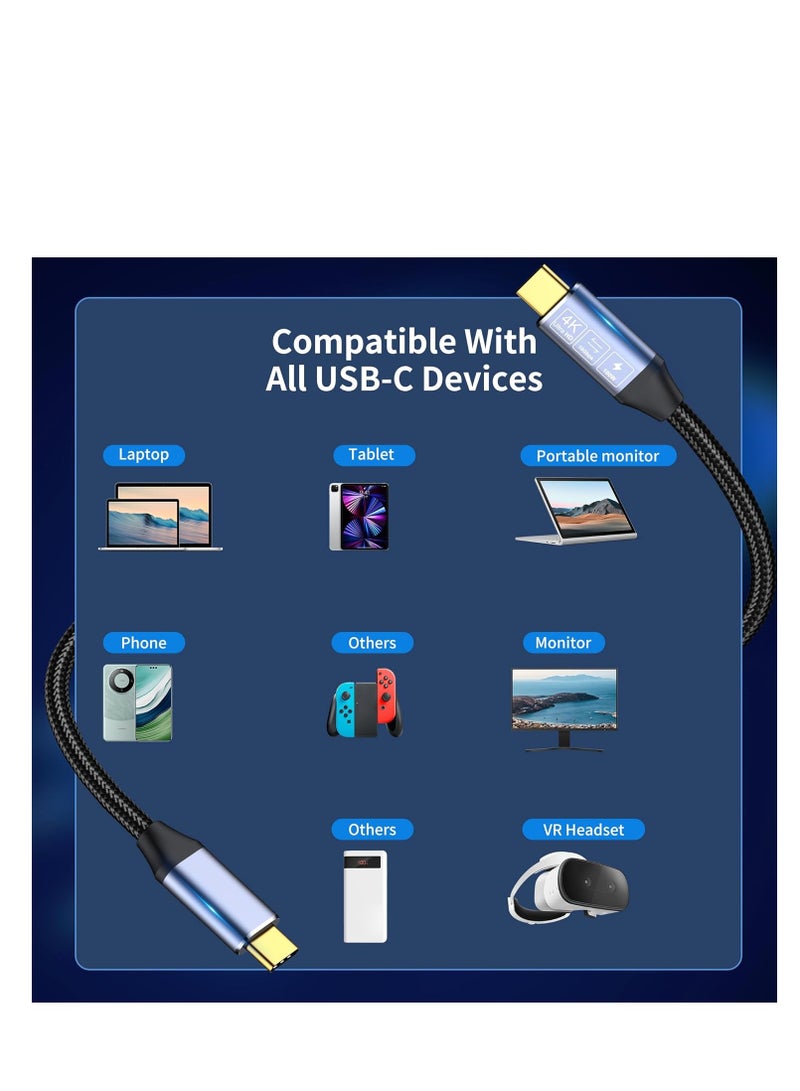 USB C 3.1 Gen 2 Short Cable Support 100W Charging/10Gbps Data Transfer/4K Display @ 60Hz, USB Type C to USB C Charging Cable, Compatible with Android Galaxy 0.5m, USB-C Cable  - Image 3