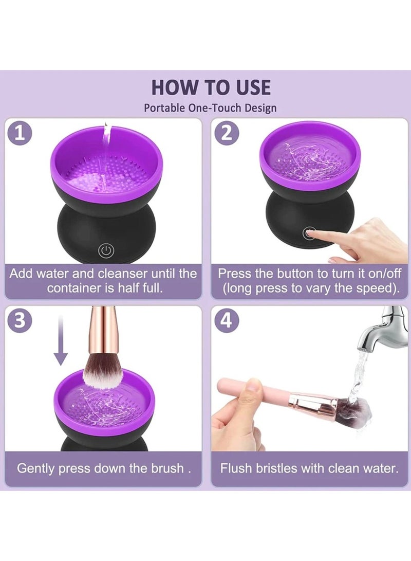 هويتك منظف فرش الماكياج المثالي باللون الأرجواني - Image 4