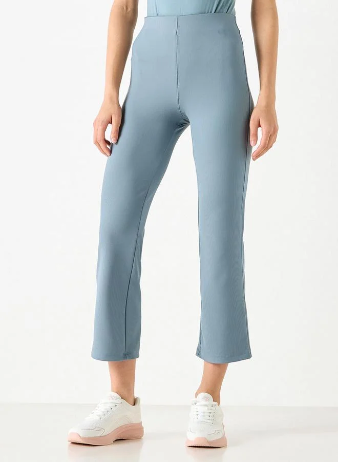 ADOT by Splash Ribbed Leggings with Elasticated Waistband