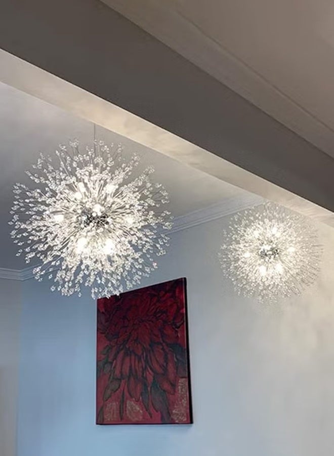 Silver Nordic-style modern minimalist creative and unique dandelion fireworks 12-head restaurant bar counter bedroom living room chandelier clothing store cabinet chandelier internet celebrity style  - Image 2
