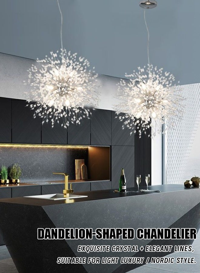 Silver Nordic-style modern minimalist creative and unique dandelion fireworks 12-head restaurant bar counter bedroom living room chandelier clothing store cabinet chandelier internet celebrity style  - Image 5