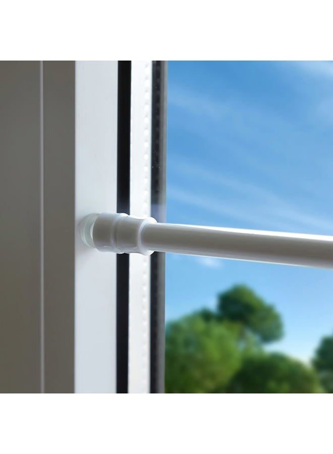 TYRON TYRON 2Pcs Thin Spring Tension Rod 28 to 45 Inches, 3/8 in. Diameter, Adjustable Skinny Tiny Tension Curtain Rod No Drill, Window Sash Tension Rods (White) - Image 5