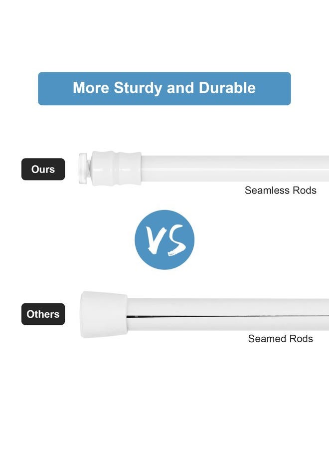 TYRON TYRON 2Pcs Thin Spring Tension Rod 28 to 45 Inches, 3/8 in. Diameter, Adjustable Skinny Tiny Tension Curtain Rod No Drill, Window Sash Tension Rods (White) - Image 3