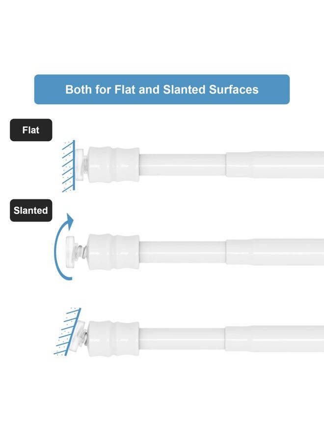 TYRON TYRON 2Pcs Thin Spring Tension Rod 28 to 45 Inches, 3/8 in. Diameter, Adjustable Skinny Tiny Tension Curtain Rod No Drill, Window Sash Tension Rods (White) - Image 4