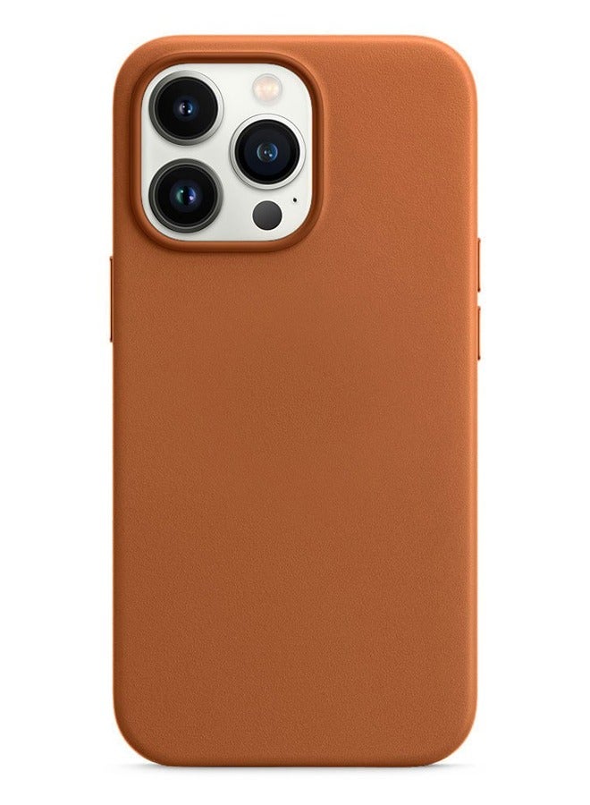 CATANES جراب وغطاء جلدي لهاتف iPhone 14 Pro Max مع MagSafe بني - Image 1