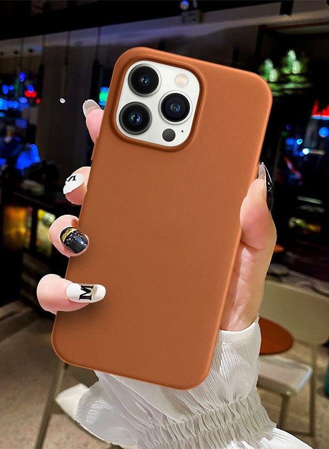 CATANES جراب وغطاء جلدي لهاتف iPhone 14 Pro Max مع MagSafe بني - Image 3