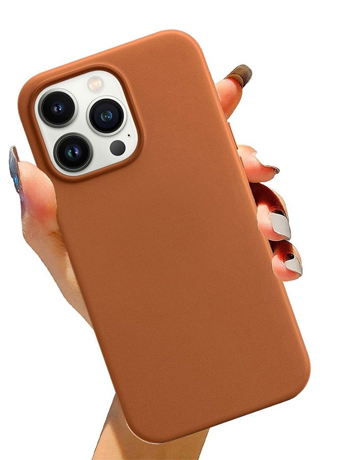 CATANES جراب وغطاء جلدي لهاتف iPhone 14 Pro Max مع MagSafe بني - Image 4