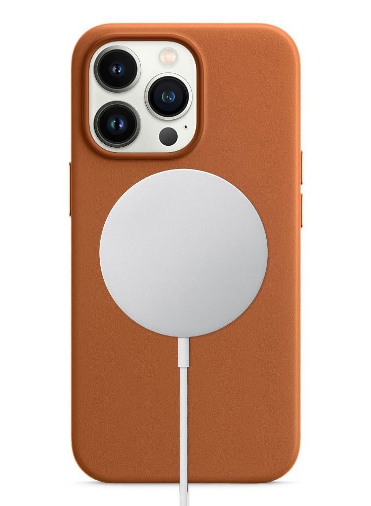 CATANES جراب وغطاء جلدي لهاتف iPhone 14 Pro Max مع MagSafe بني - Image 5
