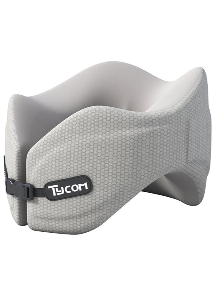 TYCOM - Travel Pillows Neck Pillow for Travel U Shape Neck Support Comfortable and Breathable Cover Airplane Travel Kit with Eye Masks Earplugs and Luxury Bag Grey. - Image 1