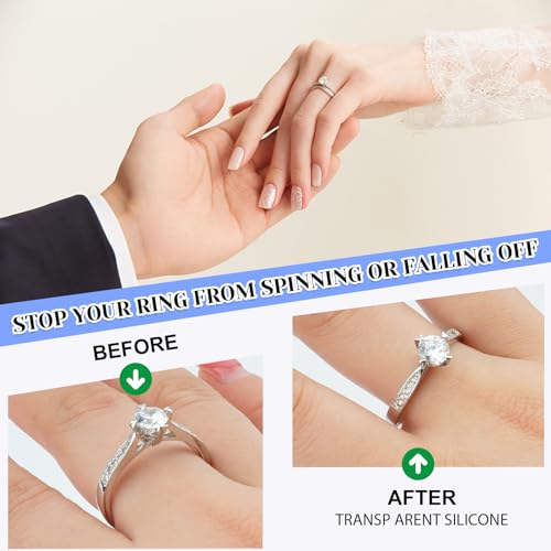 Eiito Ring Sizers for Loose Rings, 16 Pack Ring Guards for Loose Rings, Reduce by 0.5-1 Size Without Resizing, Fits Bands 1-8mm, Invisible Design for Women and Men, 2 Styles Insert and Spiral - Image 5