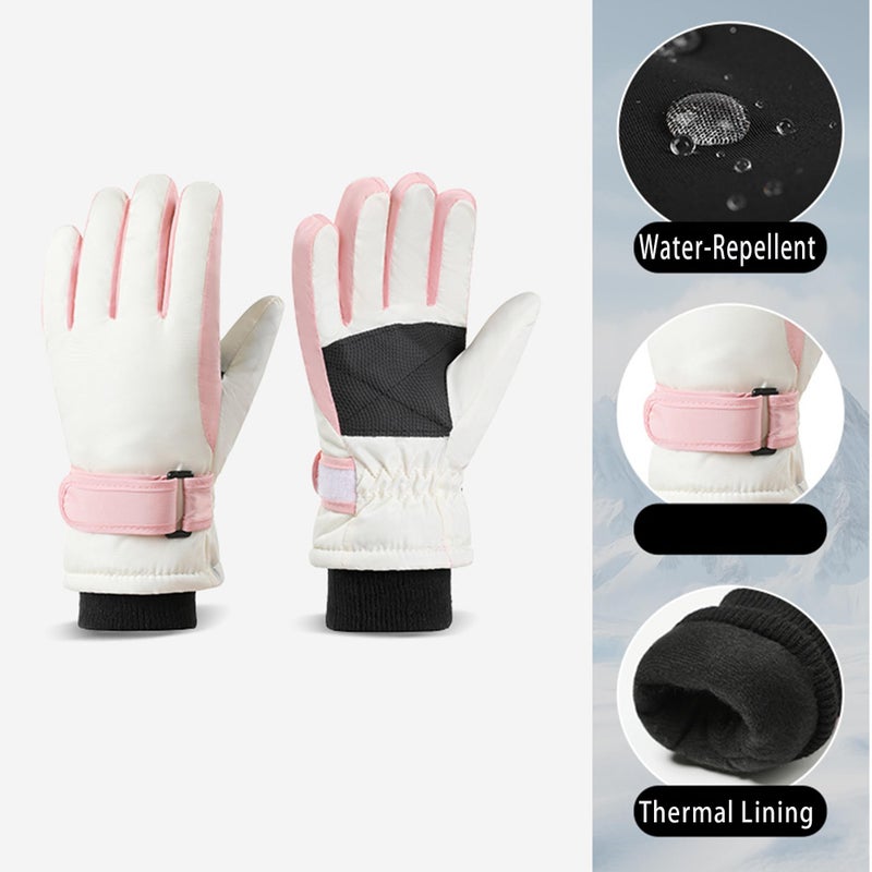 IZUS Kids Winter-Ski-Gloves Cold-Weather-Mittens Snowboard-Gloves Water-Repellent Thicken-Warm Youth-Girl-Boy 10-15 Years - Image 5