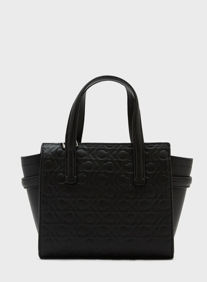 CALVIN KLEIN Must Logo Embossed Mini Tote Bag