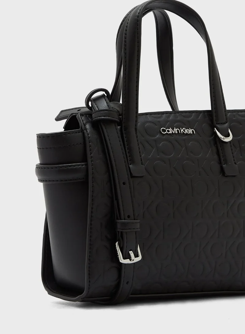 CALVIN KLEIN Must Logo Embossed Mini Tote Bag