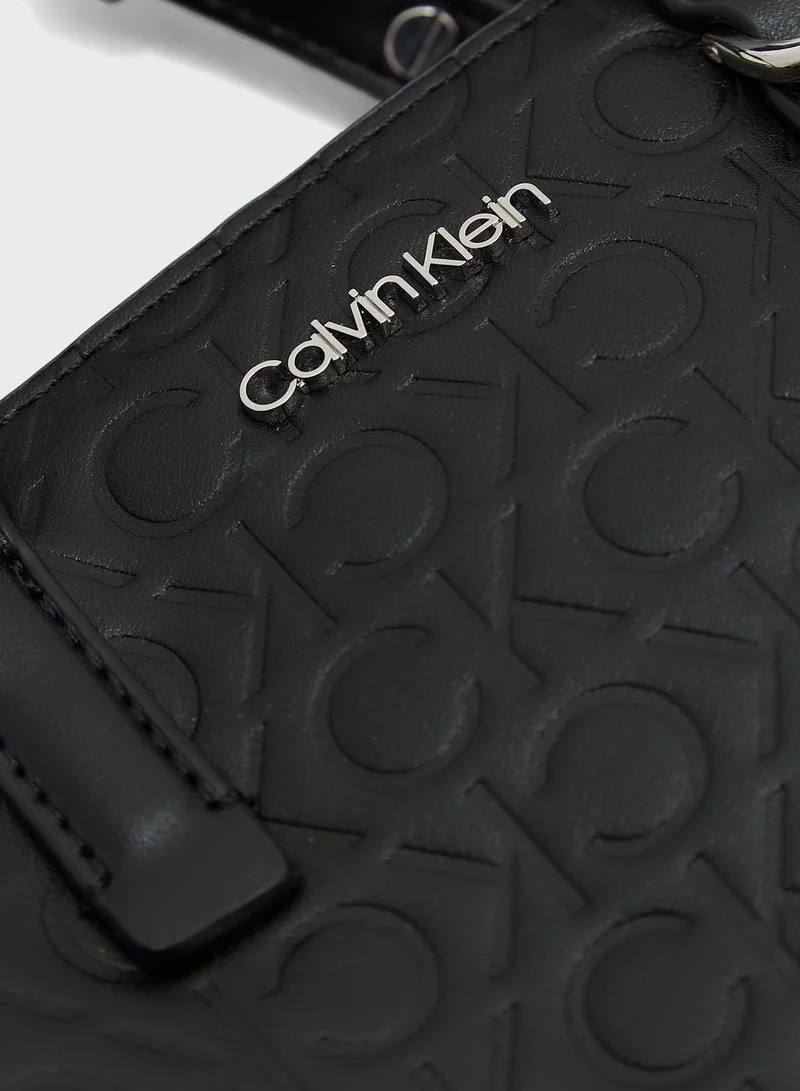 CALVIN KLEIN Must Logo Embossed Mini Tote Bag