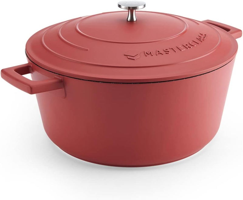 Master Class MasterClass Casserole Dish with Lid, Large 5L/28 cm, Lightweight Cast Aluminium, Induction Hob and Oven Safe, Red - Image 1