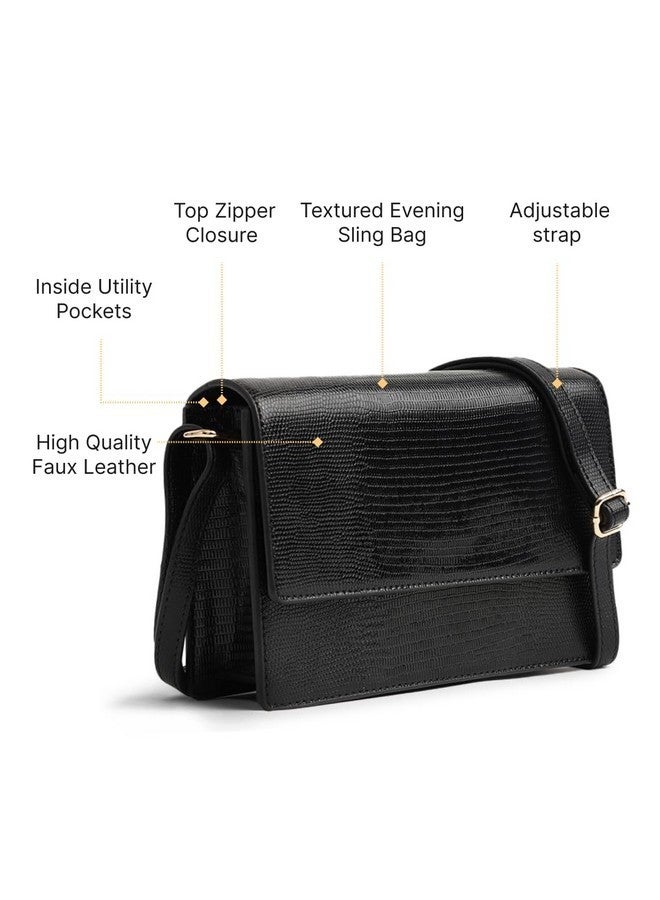 Fastrack Textured Sling Bag for Women, Girls and Ladies | Slings for Casual Carry | Made of Premium Faux Leather - Image 3