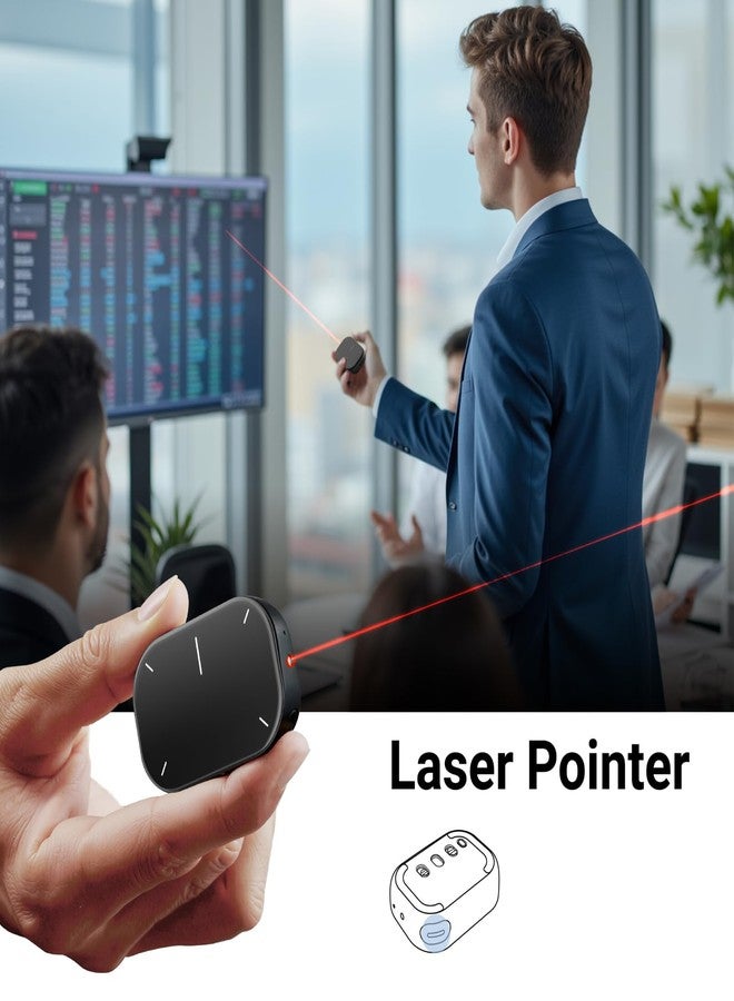 Cheerdots2 Bluetooth Detachable Air Mouse Touchpad Mouse with Voice Recording, Presentation Clicker Wireless Presenter Presentation Remote with Laser Pointer for Mac, Windows (Recording, Black) - Image 5