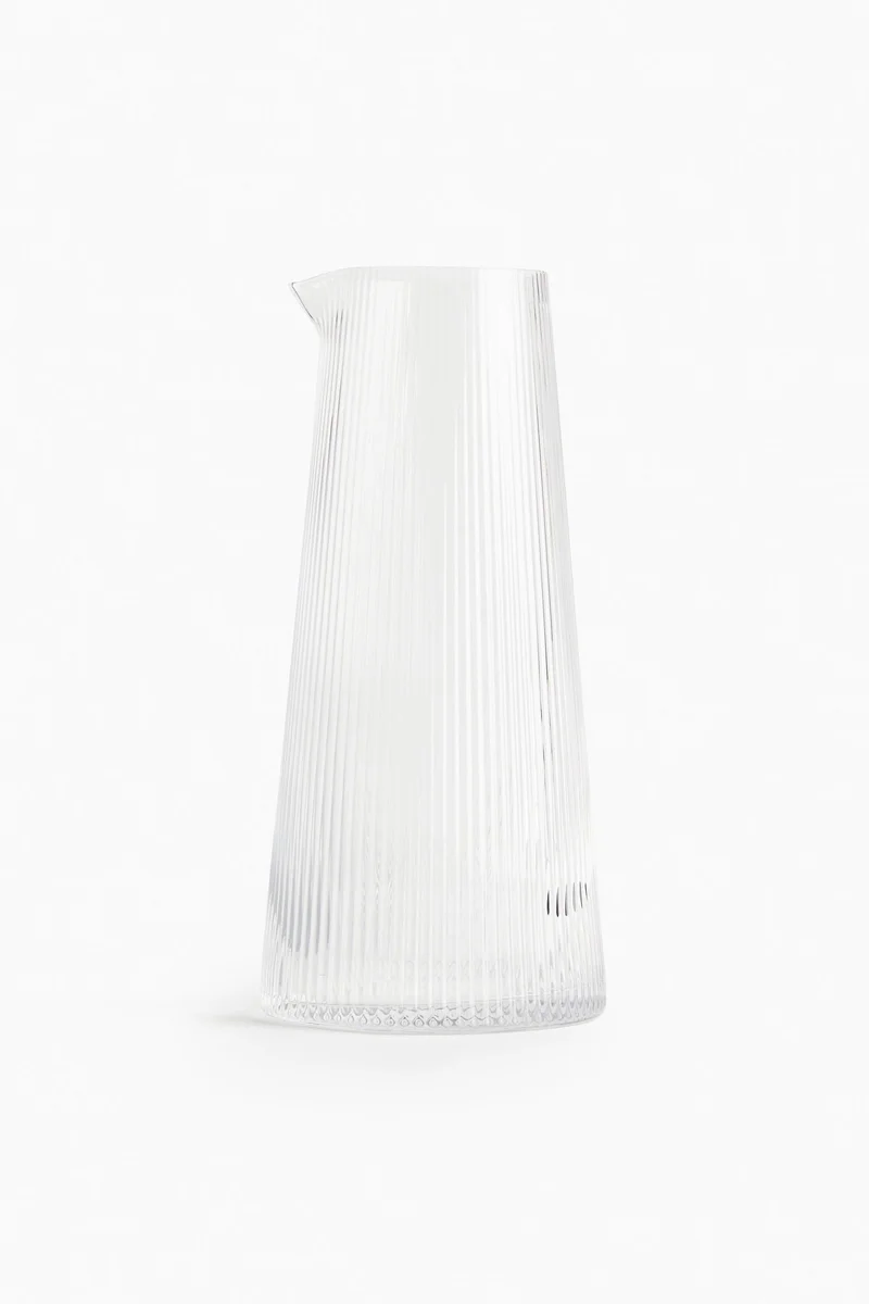 H&M Fluted glass carafe