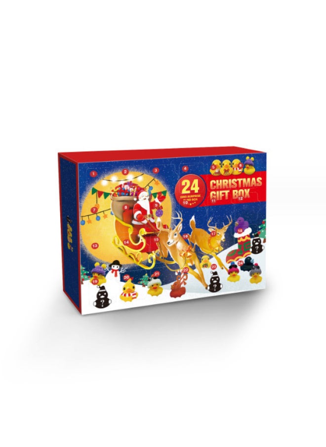 null - Hot Sale Advent Calendar Rubber Large And Small Duck Toy Blind Box 24-grid Creative Toys-Color:Type B (plus Airplane Box) - Image 1