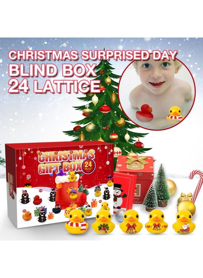 null - Hot Sale Advent Calendar Rubber Large And Small Duck Toy Blind Box 24-grid Creative Toys-Color:Type B (plus Airplane Box) - Image 1