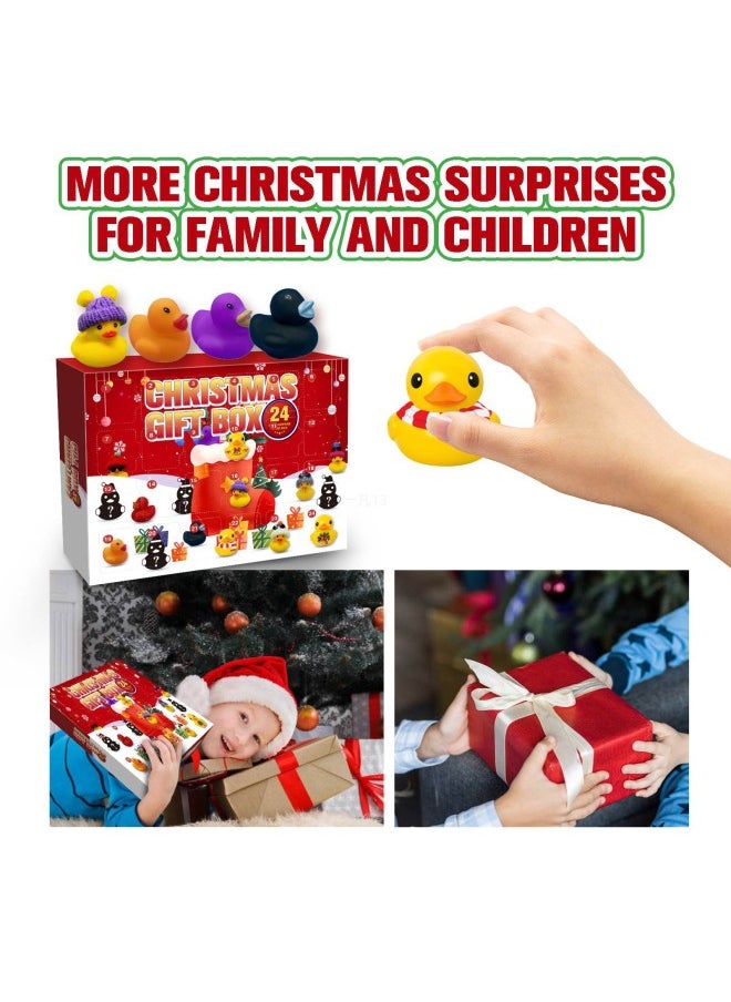 null - Hot Sale Advent Calendar Rubber Large And Small Duck Toy Blind Box 24-grid Creative Toys-Color:Type B (plus Airplane Box) - Image 1