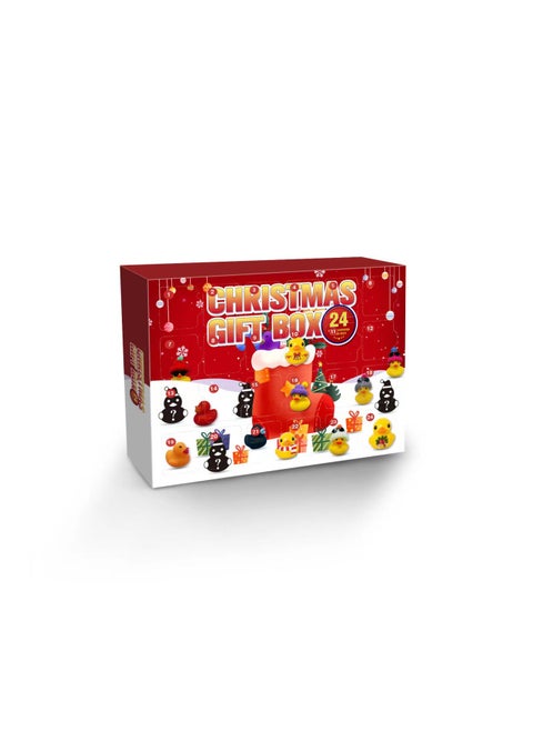 Hot Sale Advent Calendar Rubber Large And Small Duck Toy Blind Box 24-grid Creative Toys-Color:Type B (plus Airplane Box)