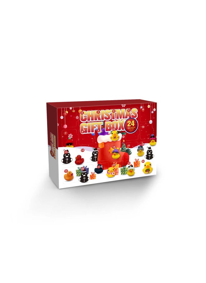 null - Hot Sale Advent Calendar Rubber Large And Small Duck Toy Blind Box 24-grid Creative Toys-Color:Type B (plus Airplane Box) - Image 1