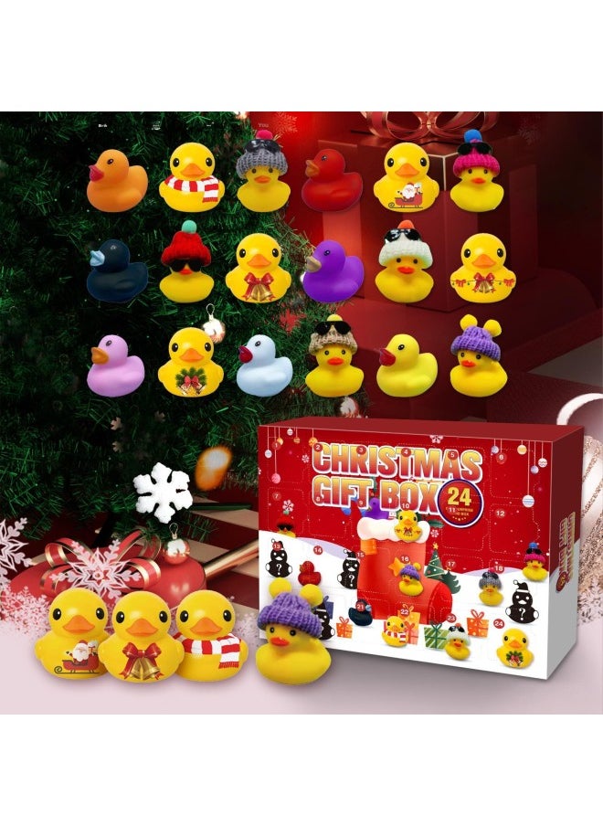 null - Hot Sale Advent Calendar Rubber Large And Small Duck Toy Blind Box 24-grid Creative Toys-Color:Type B (plus Airplane Box) - Image 1