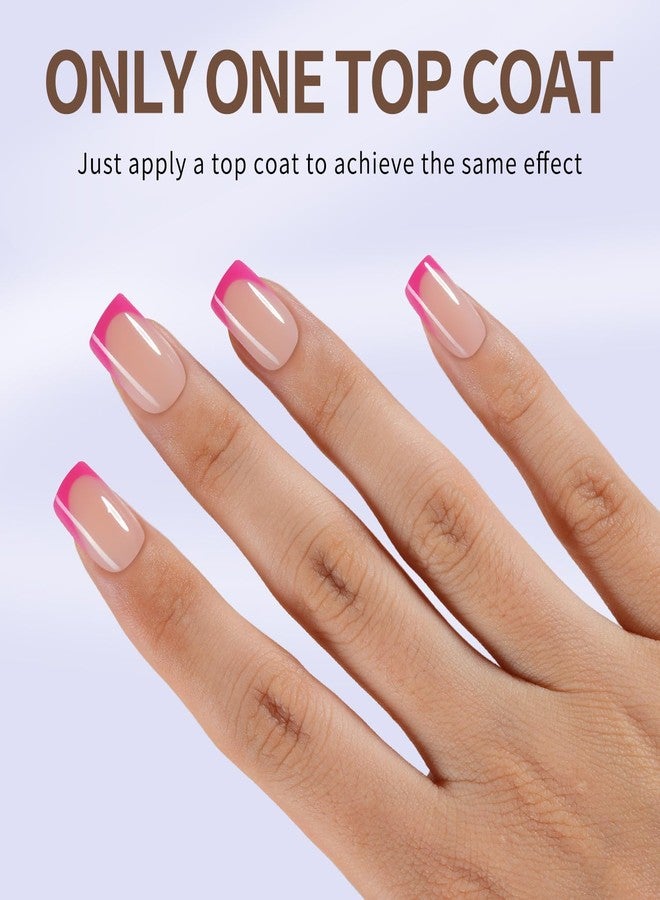 Misssix French Gel Nail Tips, 160Pcs Purple French Tip Press on Nails Short Square, No Need to File Tips Pre-lasting, Fake Nails for Nail Art DIY 16 Sizes - Image 2
