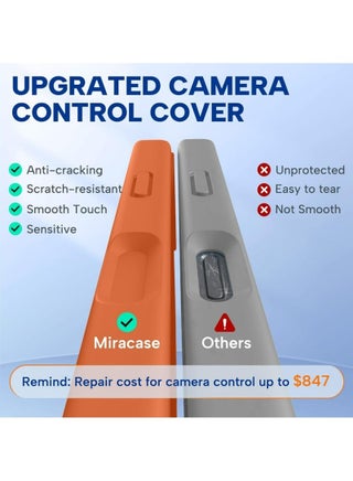 iPhone 17 Pro Max Case, متوافق مع MagSafe, غطاء التحكم الكاميرا السيليكون المتكامل, 3.0 مم سميكة مقاومة للصدمات حالة حماية الهاتف السقوط لـ 17 ProMax, برتقالي - view 2