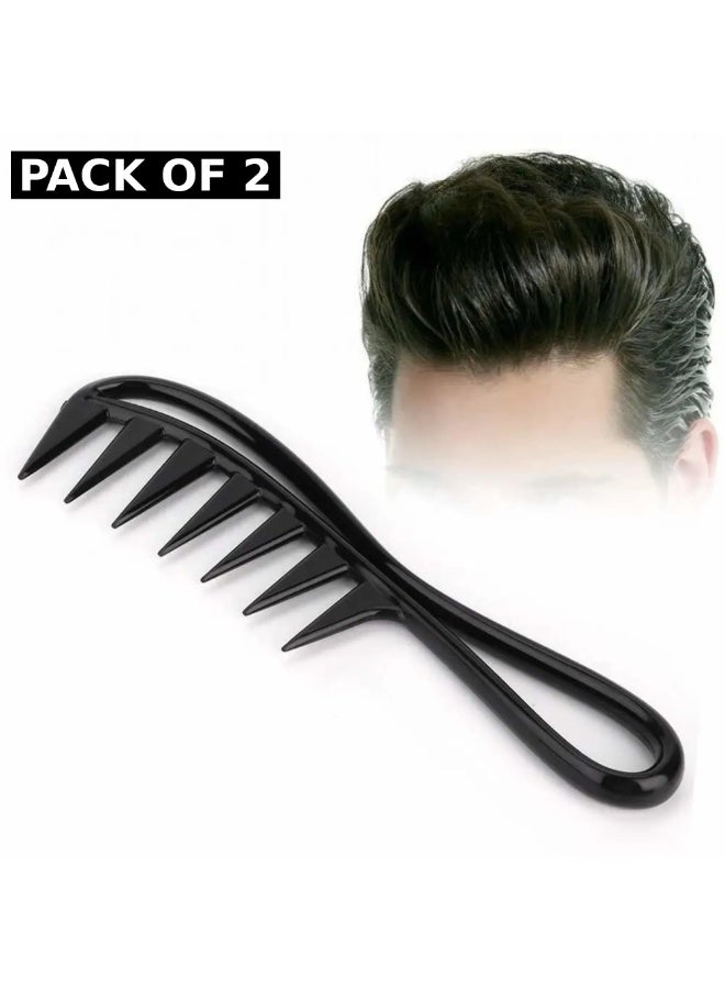 Jagravo Wide Tooth Detangling Comb Pack of 2 Anti Static Hair Comb - Image 1