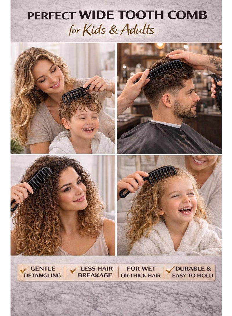 Jagravo Wide Tooth Detangling Comb Pack of 2 Anti Static Hair Comb - Image 5