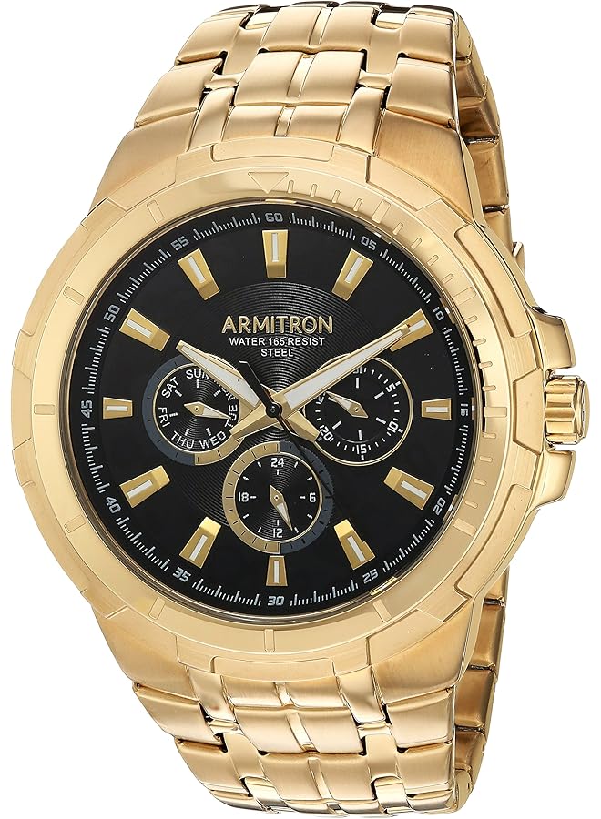 Armitron Men 20 5144Bkgp Multi Function Dial Gold Tone Bracelet Watch - Image 1