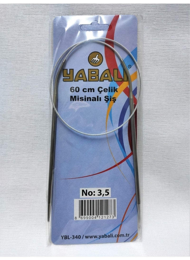 Yabali Forklift 60 cm Steel Line Titanium Knitting Needle No: 3.5 