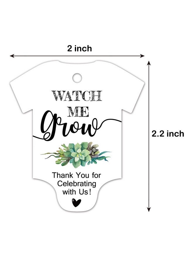 EKSPLODI Watch Me Grow Tags For Baby Shower Succulents Baby Shower Thank You Tags Baby Shower Favor Tags 50 Pack With Golden Ribbon. - Image 4