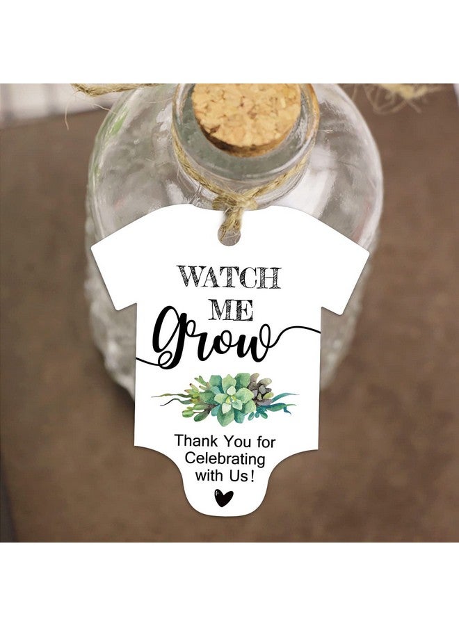 EKSPLODI Watch Me Grow Tags For Baby Shower Succulents Baby Shower Thank You Tags Baby Shower Favor Tags 50 Pack With Golden Ribbon. - Image 3