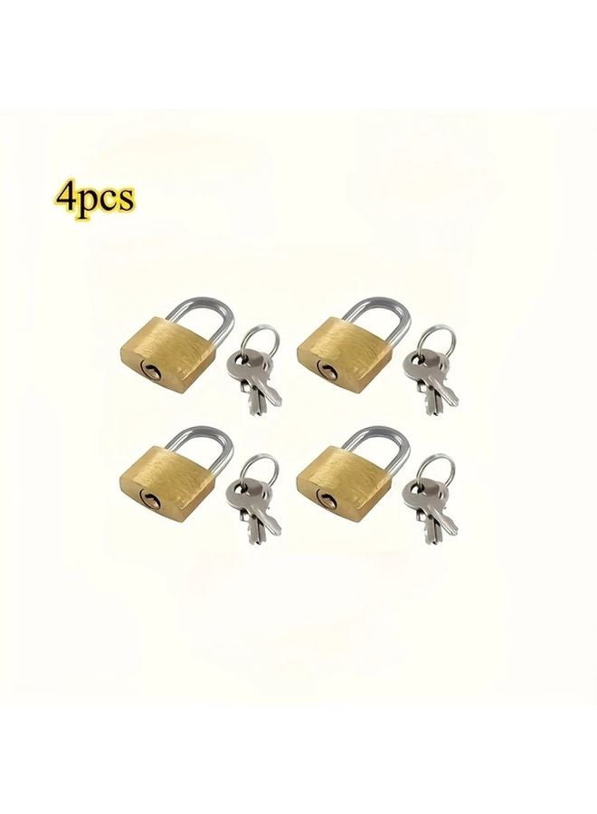 4pcs Mini Padlocks With 12 Keys 20mm Durable Metal Weatherproof Anti Theft Security - Image 1