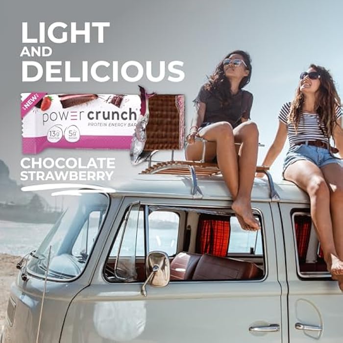 Power Crunch Protein Wafer Bars, High Protein Snacks with Delicious Taste, Chocolate Strawberry, 1.4 Ounce (12 Count) - Image 4