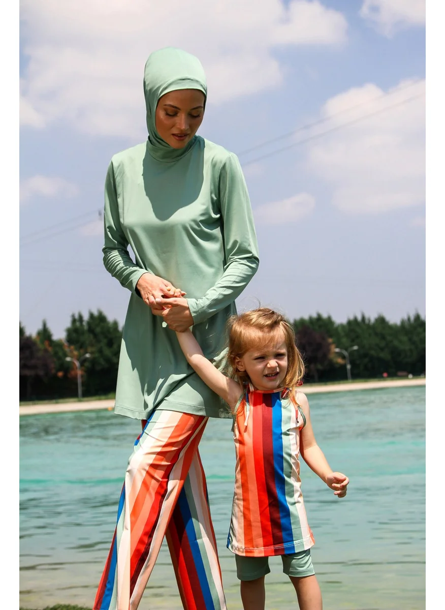 مارينا Mold Green Kids Swimsuit K2210