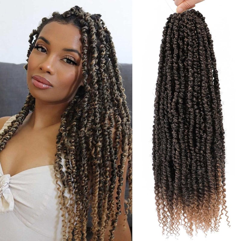 Passion Twist Crochet Hair18 Inch 6 Packs Pretwisted Passion Twist Hair Soft Pre Looped And Pre twist Ombre Crochet Hair For WomenPrelooped Black Curly Bohemian Crochet Braids181B27