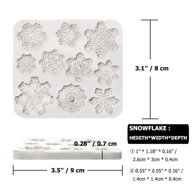 CNYMANY 2 Pcs Fondant Silicone MOLDS  CNYMANY 20 Cavity 3D Christmas Snowflake Mould Sugarcraft Cake Decoration Cupcake Topper Crafting Projects Sugar Gum Paste Resin Polymer Clay Mold - Image 2