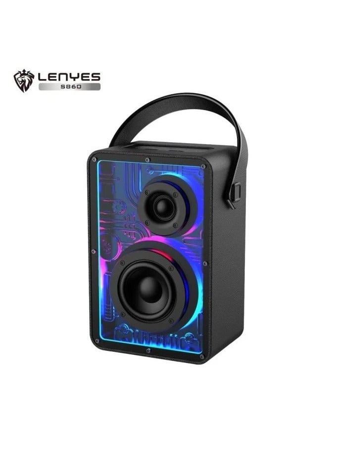Lenyes RGB Transparent Wireless Subwoofer 5.3 Bluetooth 80W Portable Speaker - Image 1