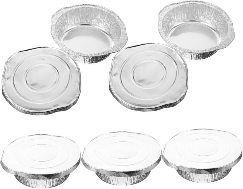 POPETPOP 5Sets Portable Bbq Food Heating Pans Multi Function Lidded Tin Foil Pots High Temperature Resistance for Oven Air Fryer Microwave for Bbq Picnics and Parties - Image 1