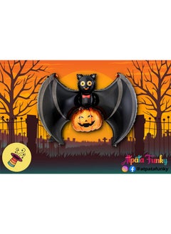 Atpata Funky Atpata Funky Haunted Happy Halloween Theme Party Trick Or Treat Decorations Foil Balloons Bouquet (Bat on Pumpkin)  - Image 2