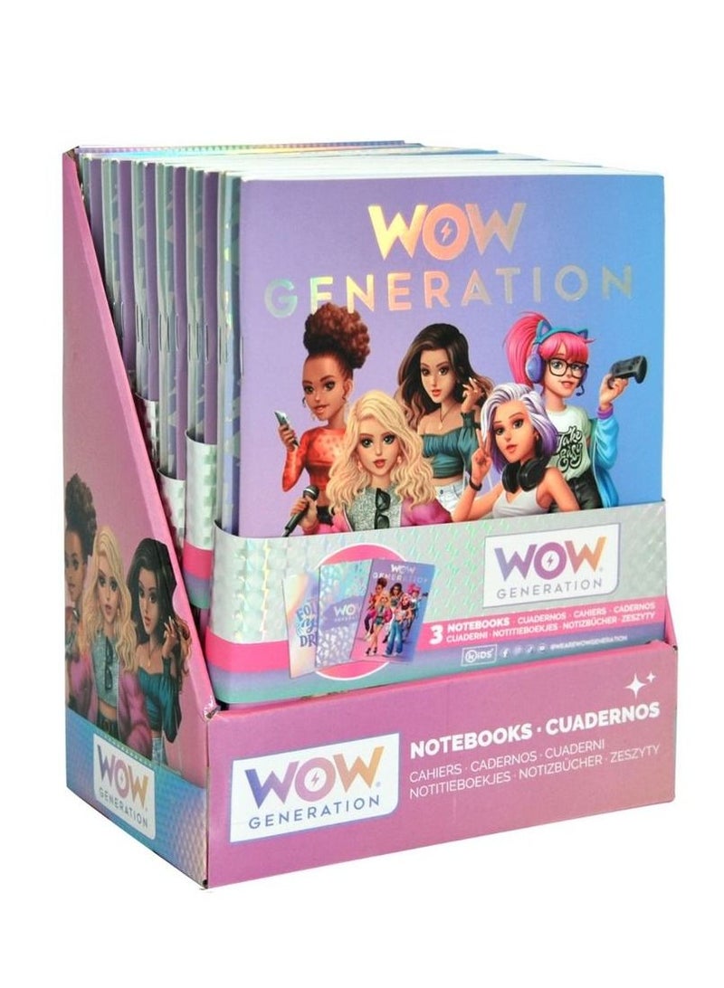 WOW Generation A5 Pack 3 Soft Cover Notebooks 80 Sheets GSM - Image 3