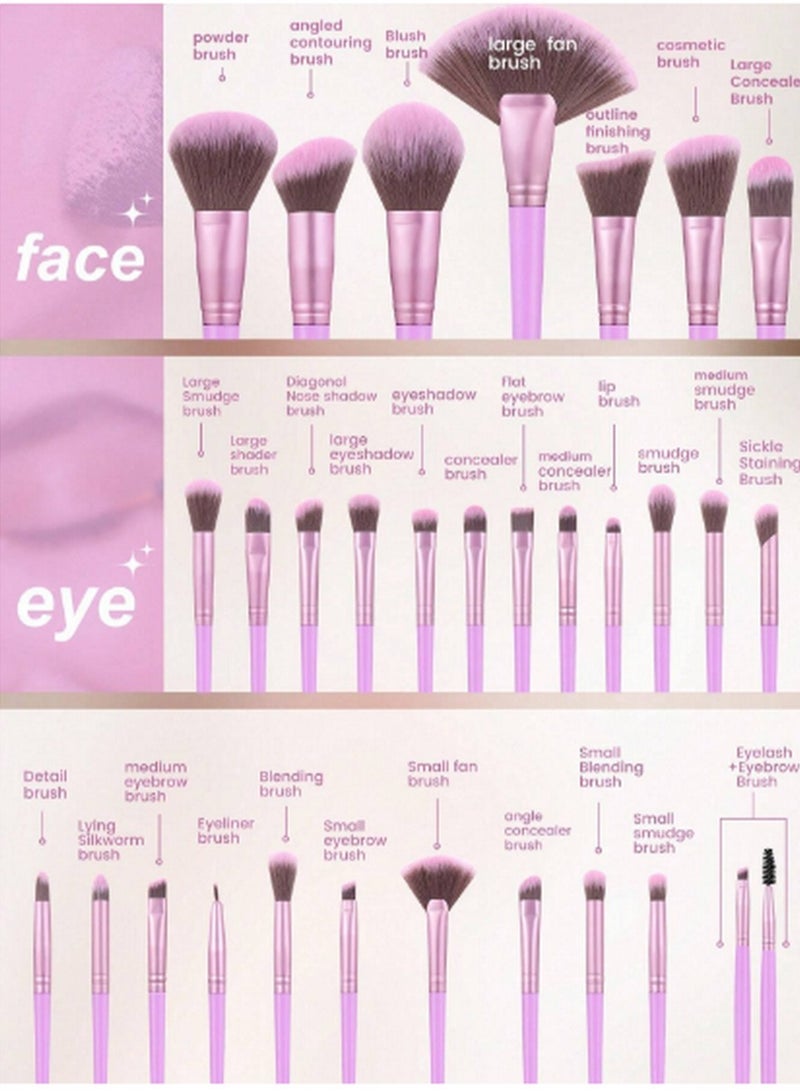 مجموعة فرش وإسفنجات مكياج من 49 قطعة – طقم تجميلي احترافي لتطبيق سلس وتخزين أنيق - Image 2