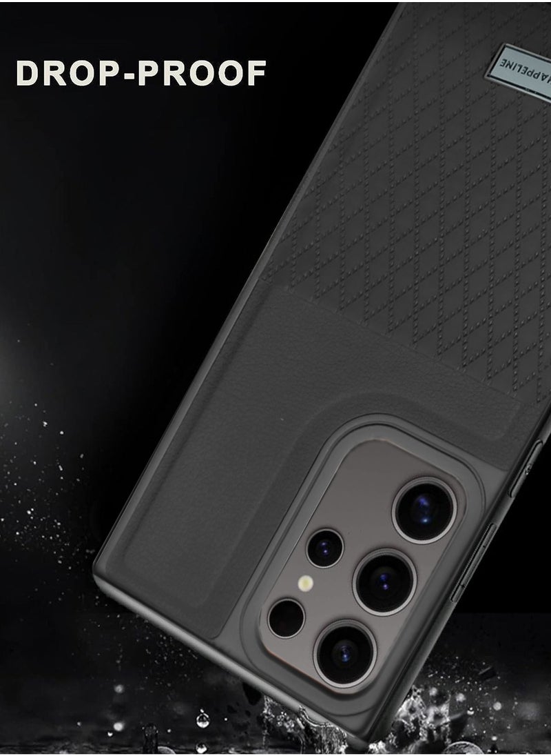 CHAPPELINE - Liquid Silicone With Raised Camera Lips Card Holder Case Cover For Samsung Galaxy S24 Ultra 5G 2024 Black - Image 1