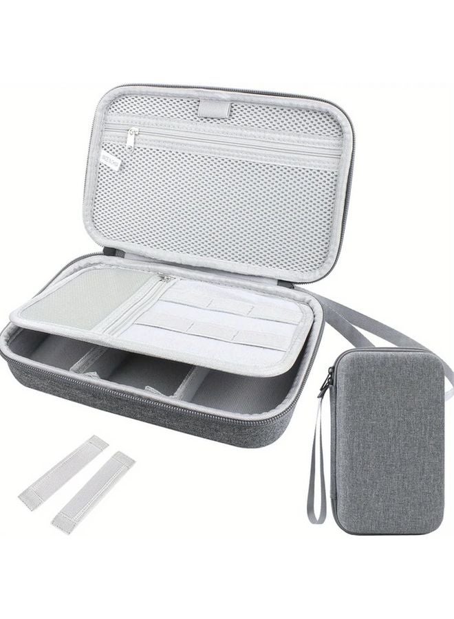 Durable EVA Waterproof Cable Organizer Bag Grey Portable Electronics Pouch For USB Charging Cables - Image 2